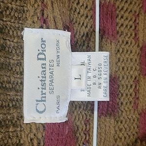 Christian DIOR Separates 100% Wool Green Sweater Large